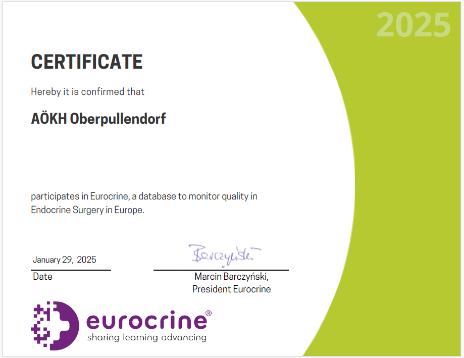 Zertifikat Eurocrine