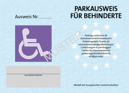 Parkausweis für Behinderte