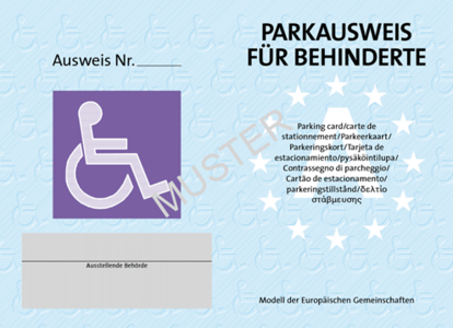 Parkausweis für Menschen mit Behinderung