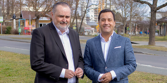 Im Bild: Landeshauptmann Mag. Hans Peter Doskozil und Dr. Christian Toth, Präsident der Ärztekammer für Burgenland.